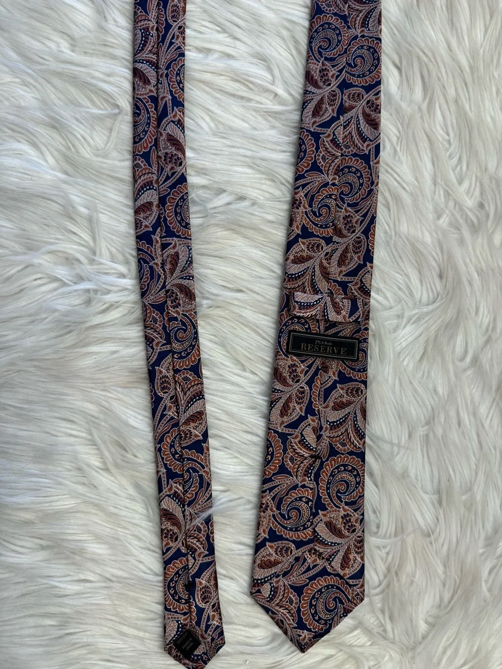 Jos.A.Bank Reserve Blue Paisley Silk Tie‎ Old Money Preppy Dapper Art Preppy